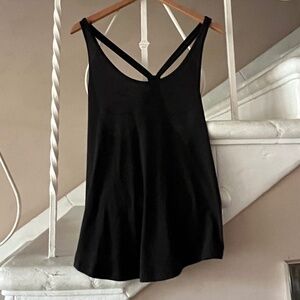 Yoga black cotton tank top- new